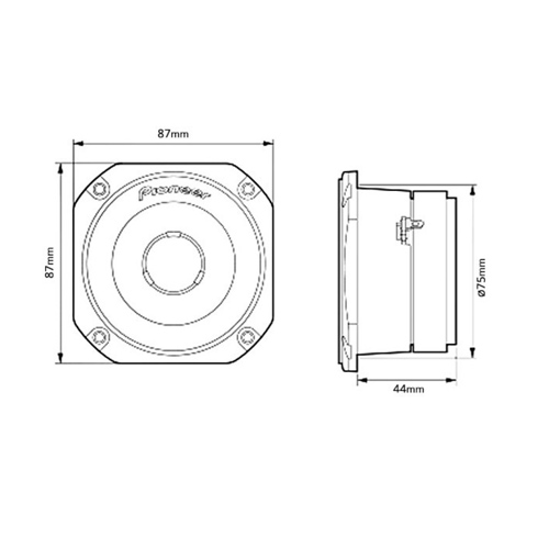 Pioneer® - 3-1/2" High Efficiency PRO Series 250W Bullet Tweeters